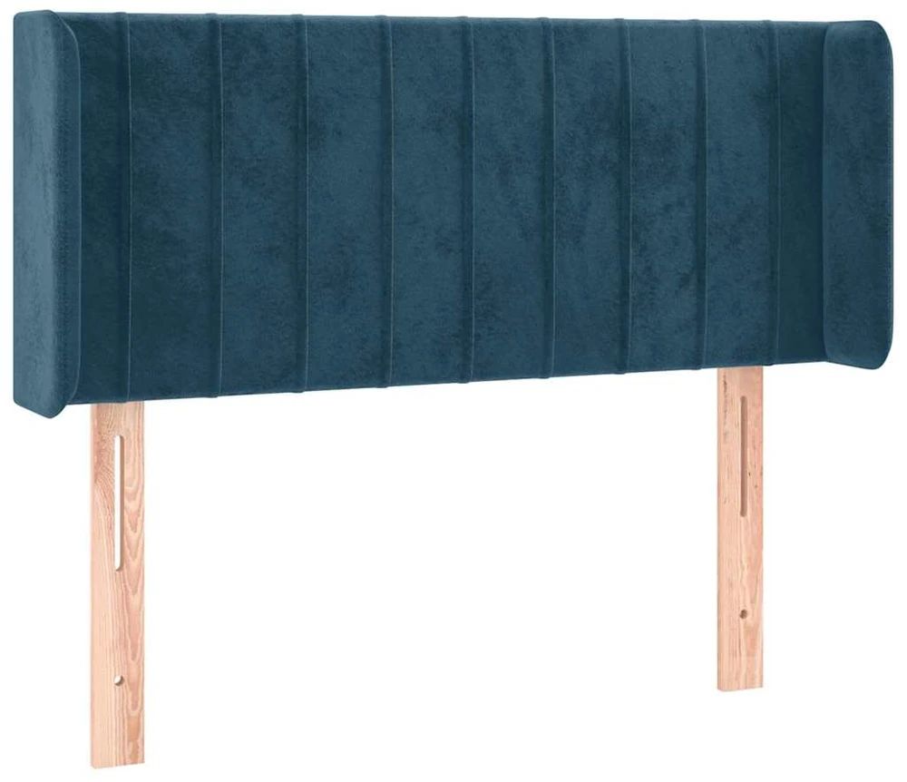 Galvūgalis su LED, tamsiai mėlynas, 103x16x78/88cm, aksomas