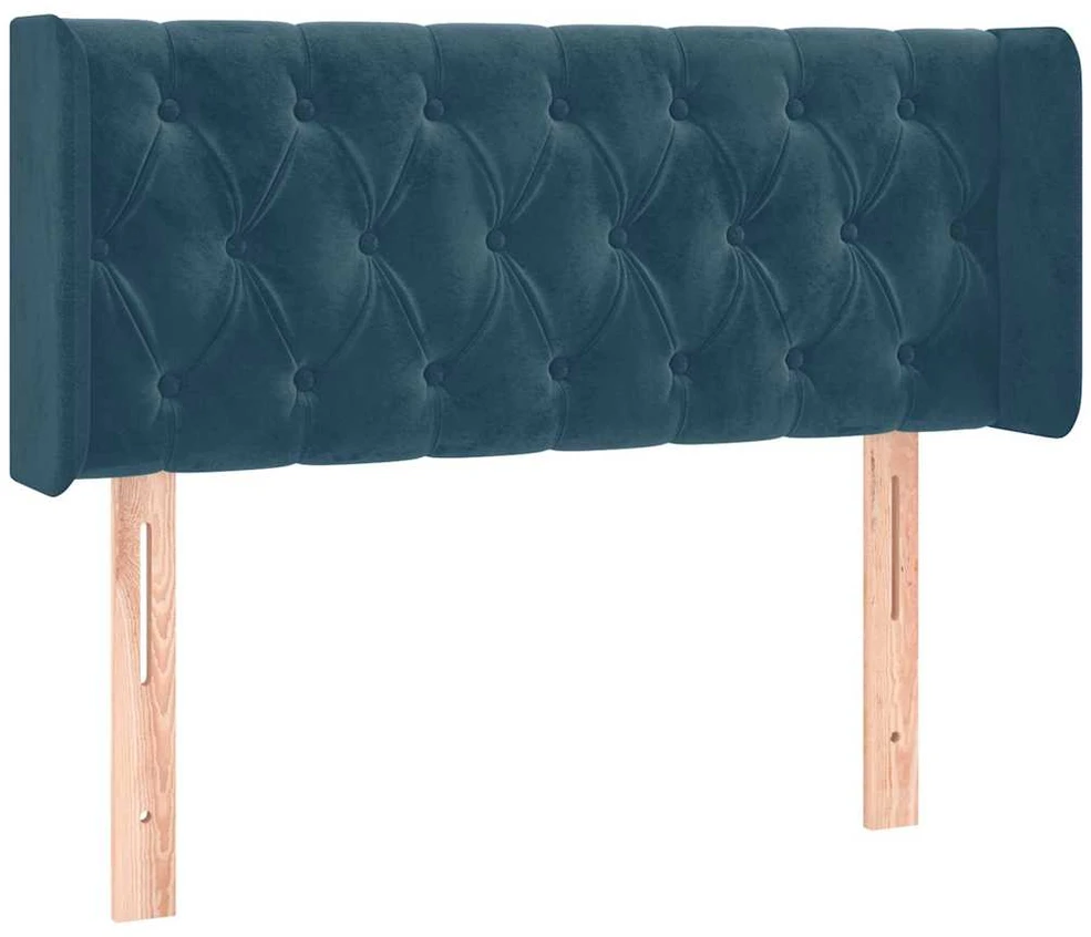 Galvūgalis su LED, tamsiai mėlynas, 103x16x78/88cm, aksomas