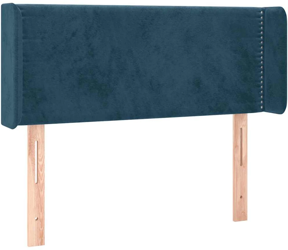 Galvūgalis su LED, tamsiai mėlynas, 103x16x78/88cm, aksomas