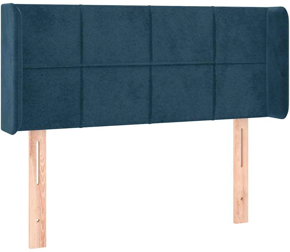 Galvūgalis su LED, tamsiai mėlynas, 103x16x78/88cm, aksomas