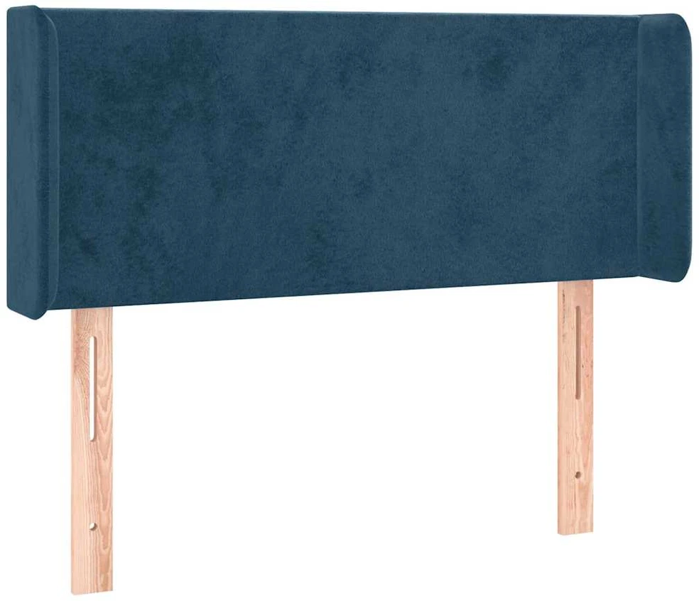 Galvūgalis su LED, tamsiai mėlynas, 103x16x78/88cm, aksomas
