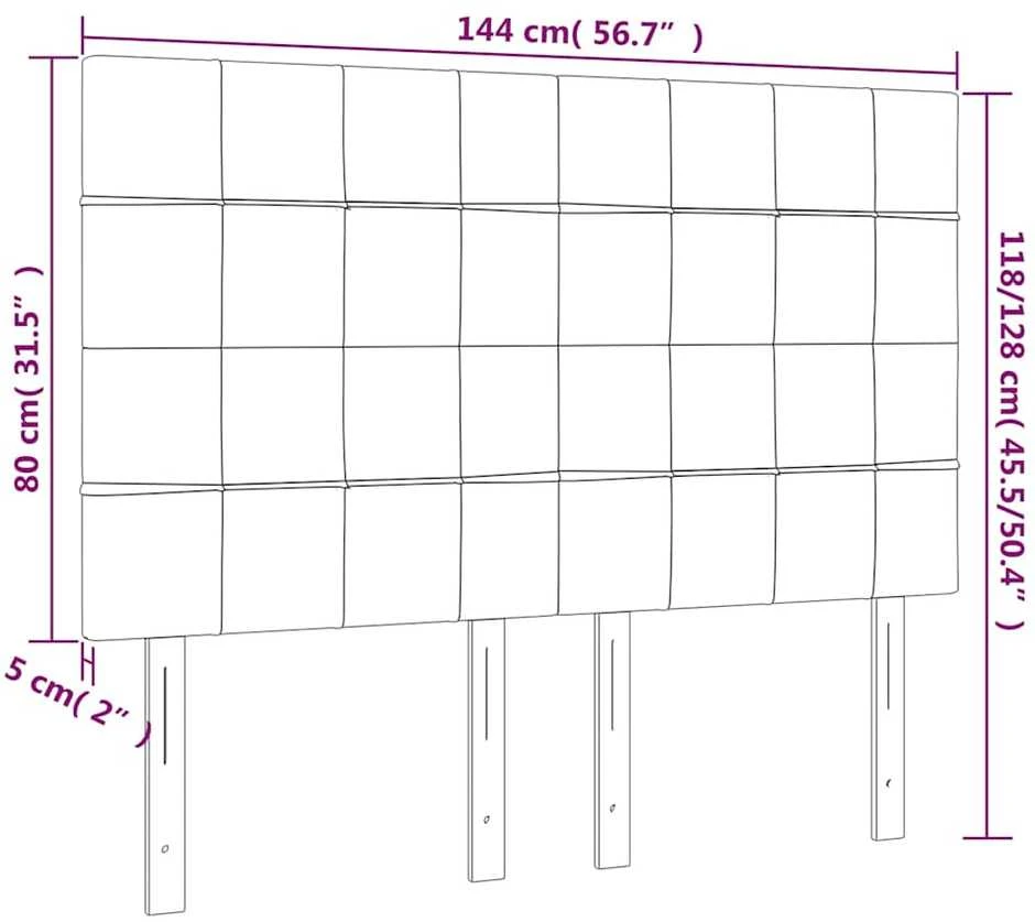 Galvūgalis su LED, tamsiai mėlynas, 144x5x118/128cm, aksomas