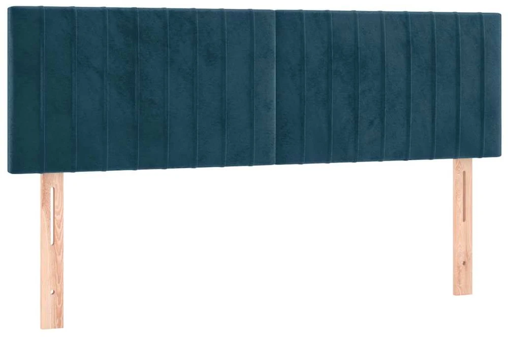 Galvūgalis su LED, tamsiai mėlynas, 144x5x78/88cm, aksomas