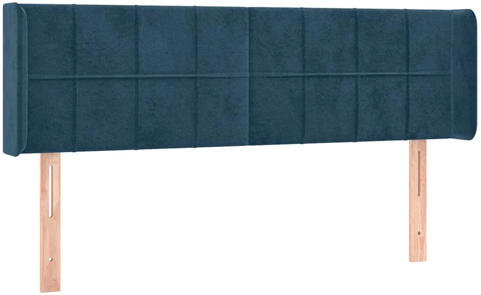 Galvūgalis su LED, tamsiai mėlynas, 147x16x78/88cm, aksomas