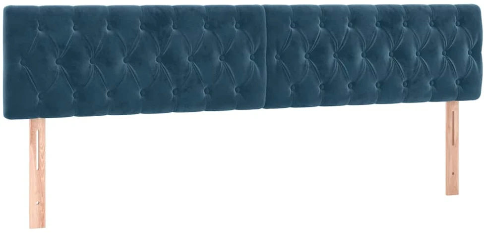 Galvūgalis su LED, tamsiai mėlynas, 180x7x78/88cm, aksomas