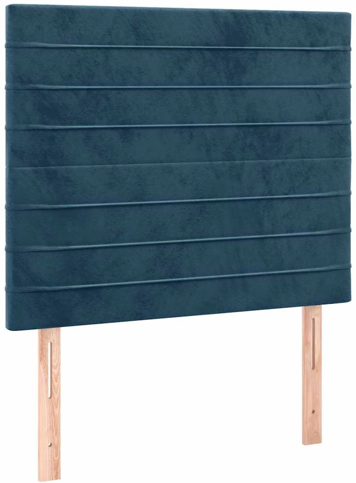 Galvūgalis su LED, tamsiai mėlynas, 80x5x118/128cm, aksomas