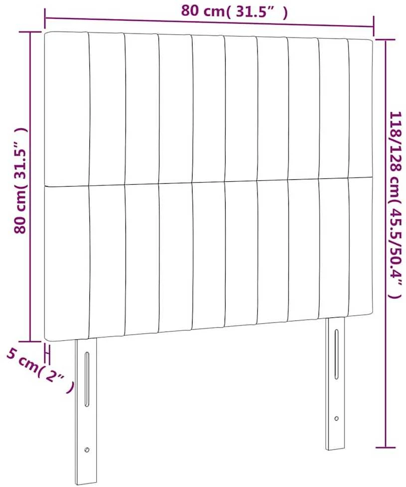Galvūgalis su LED, tamsiai mėlynas, 80x5x118/128cm, aksomas