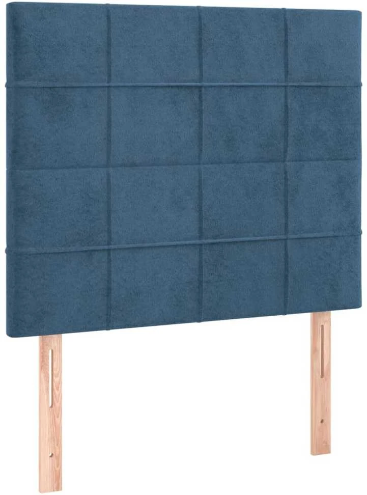 Galvūgalis su LED, tamsiai mėlynas, 80x5x118/128cm, aksomas