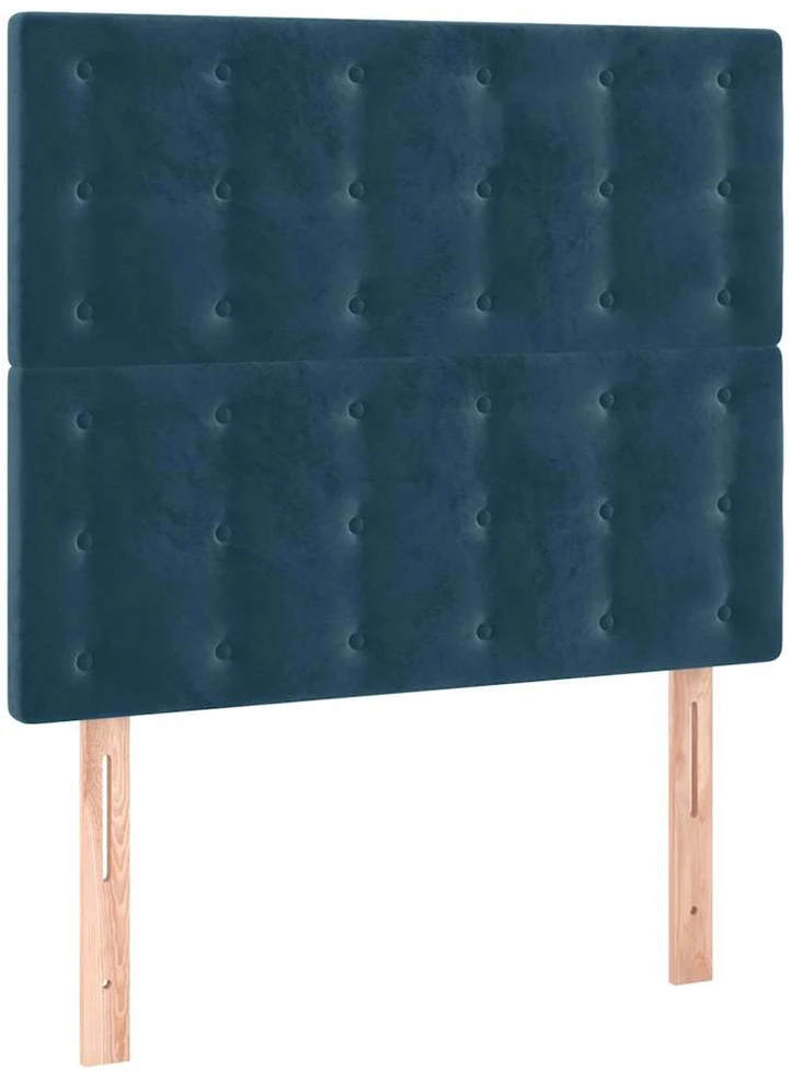 Galvūgalis su LED, tamsiai mėlynas, 80x5x118/128cm, aksomas