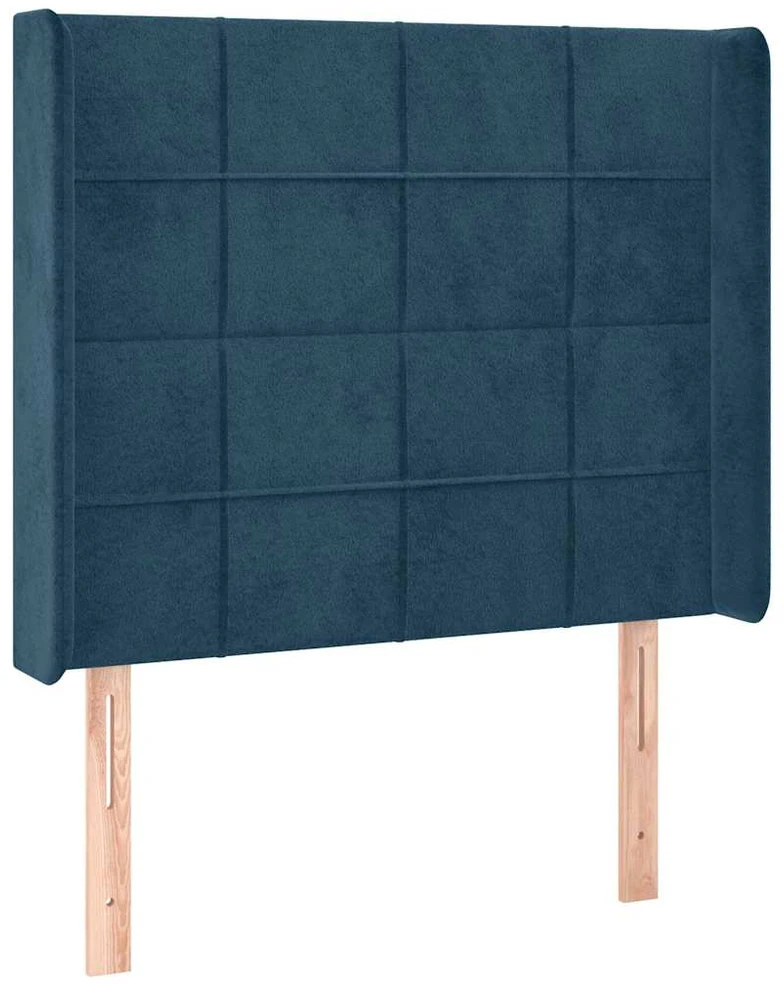 Galvūgalis su LED, tamsiai mėlynas, 83x16x118/128cm, aksomas