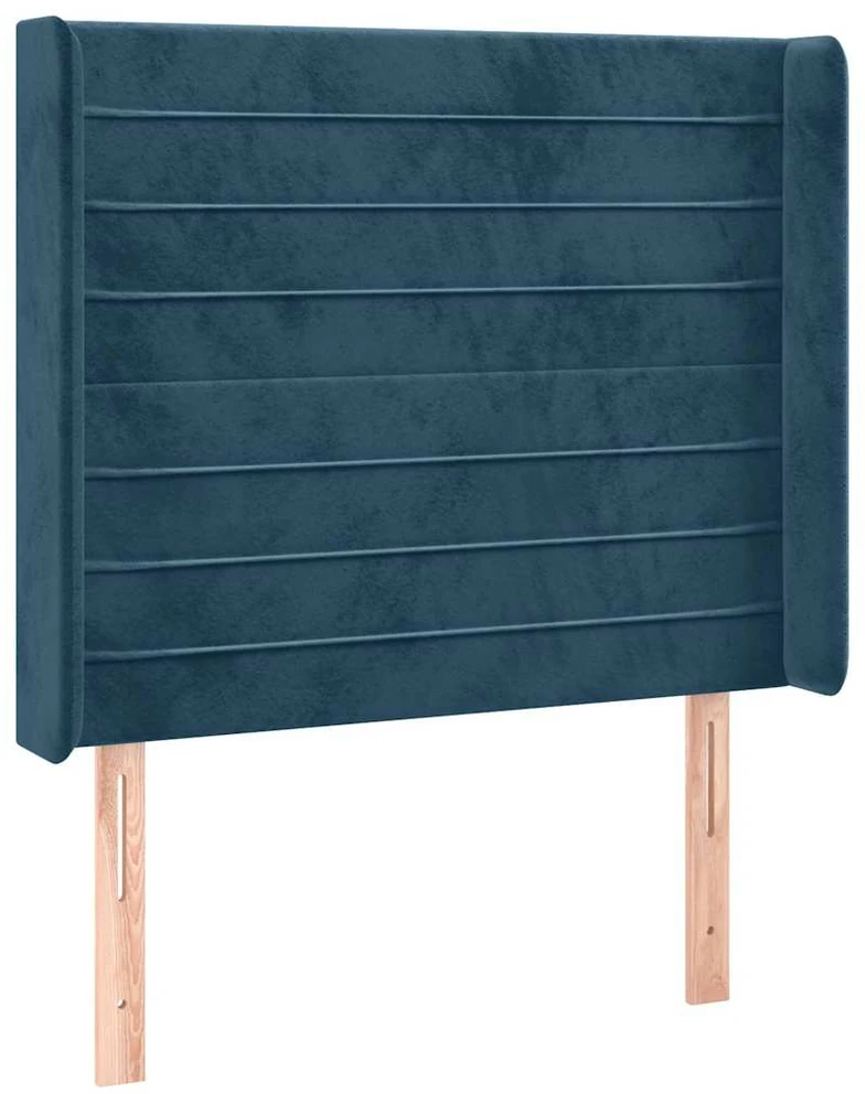 Galvūgalis su LED, tamsiai mėlynas, 83x16x118/128cm, aksomas