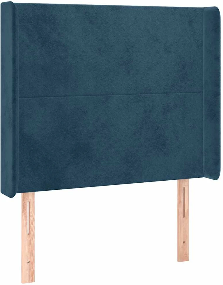 Galvūgalis su LED, tamsiai mėlynas, 83x16x118/128cm, aksomas
