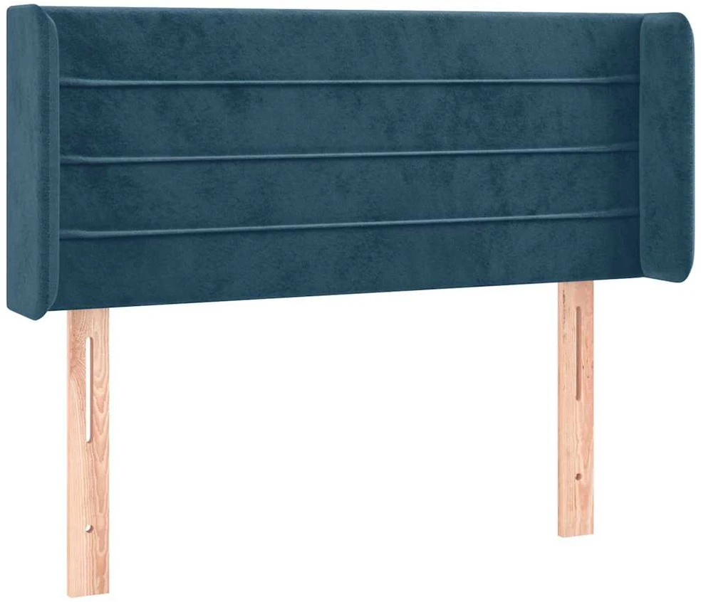 Galvūgalis su LED, tamsiai mėlynas, 83x16x78/88cm, aksomas
