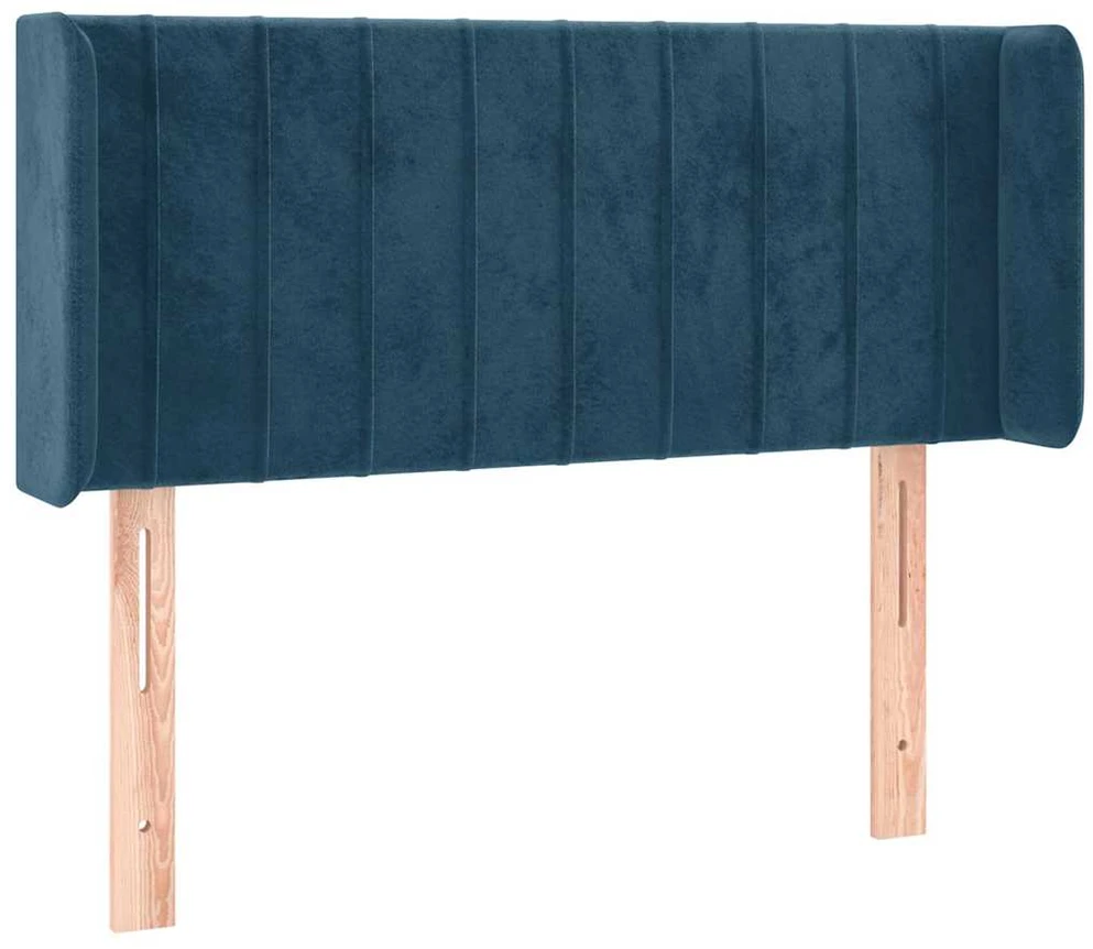 Galvūgalis su LED, tamsiai mėlynas, 83x16x78/88cm, aksomas