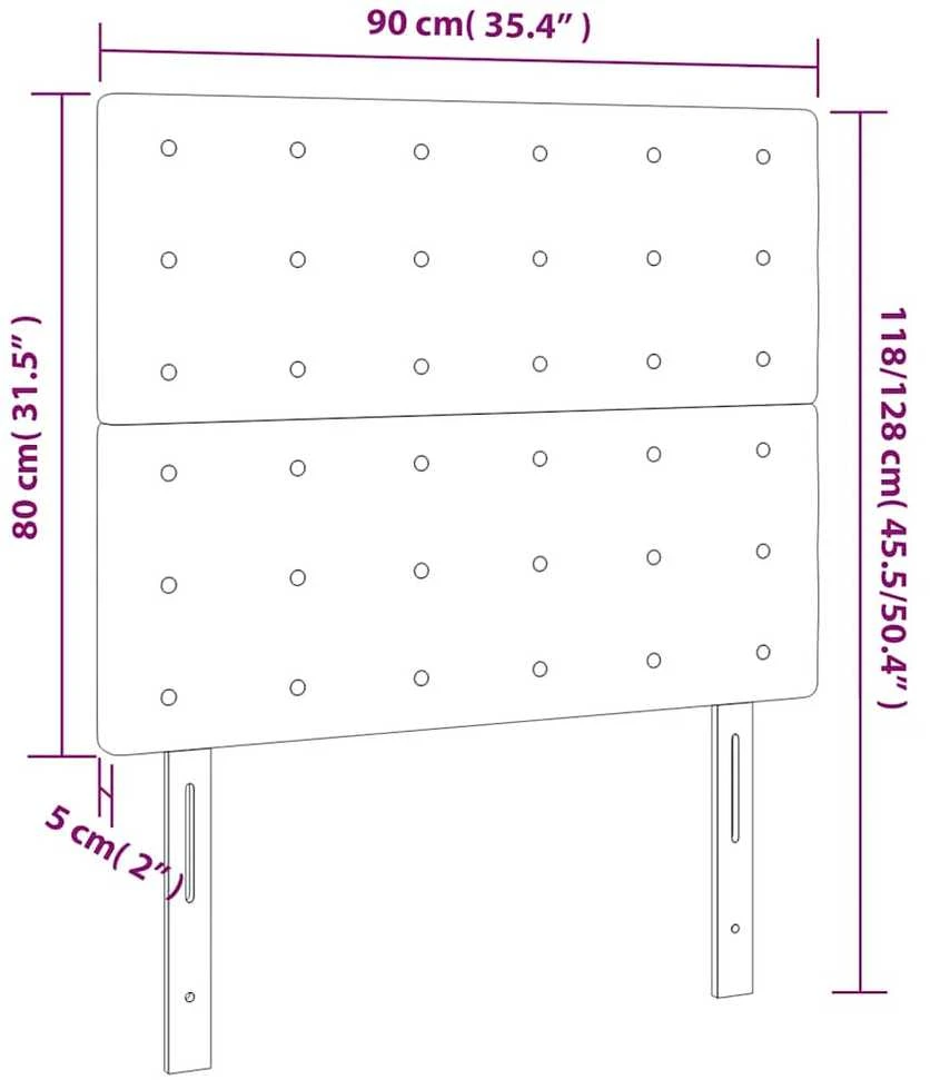 Galvūgalis su LED, tamsiai mėlynas 90x5x118/128cm, aksomas