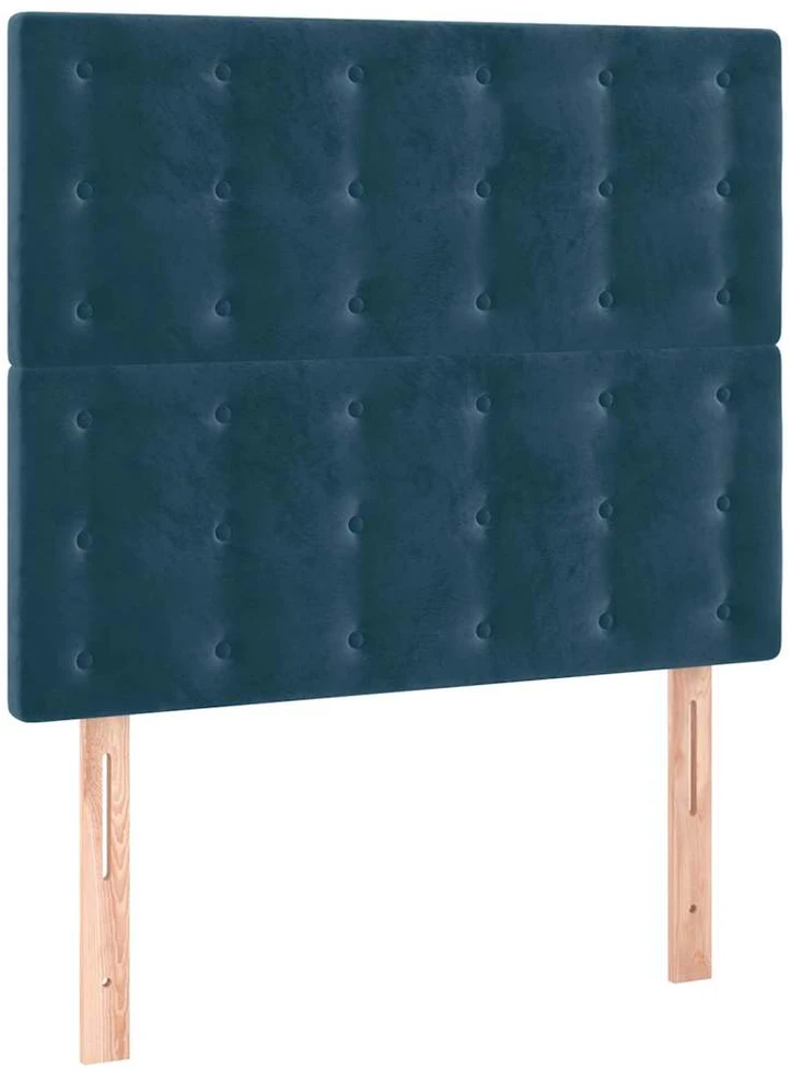 Galvūgalis su LED, tamsiai mėlynas 90x5x118/128cm, aksomas
