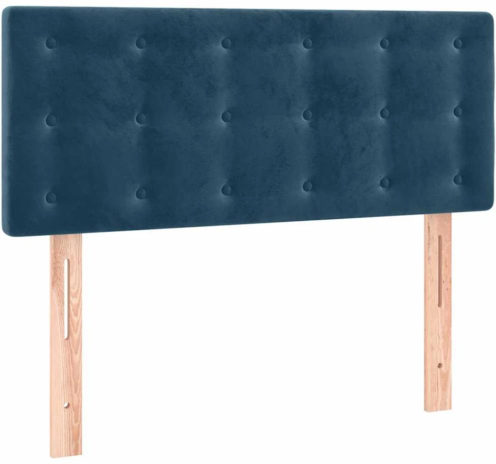 Galvūgalis su LED, tamsiai mėlynas, 90x5x78/88cm,aksomas