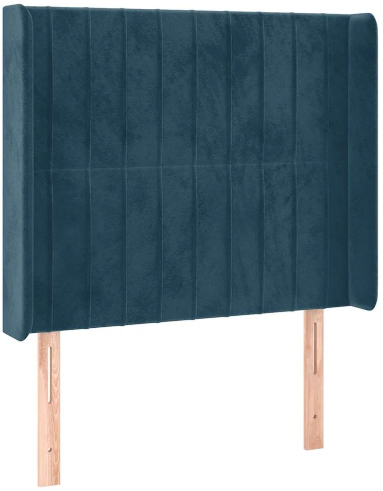 Galvūgalis su LED, tamsiai mėlynas, 93x16x118/128cm, aksomas