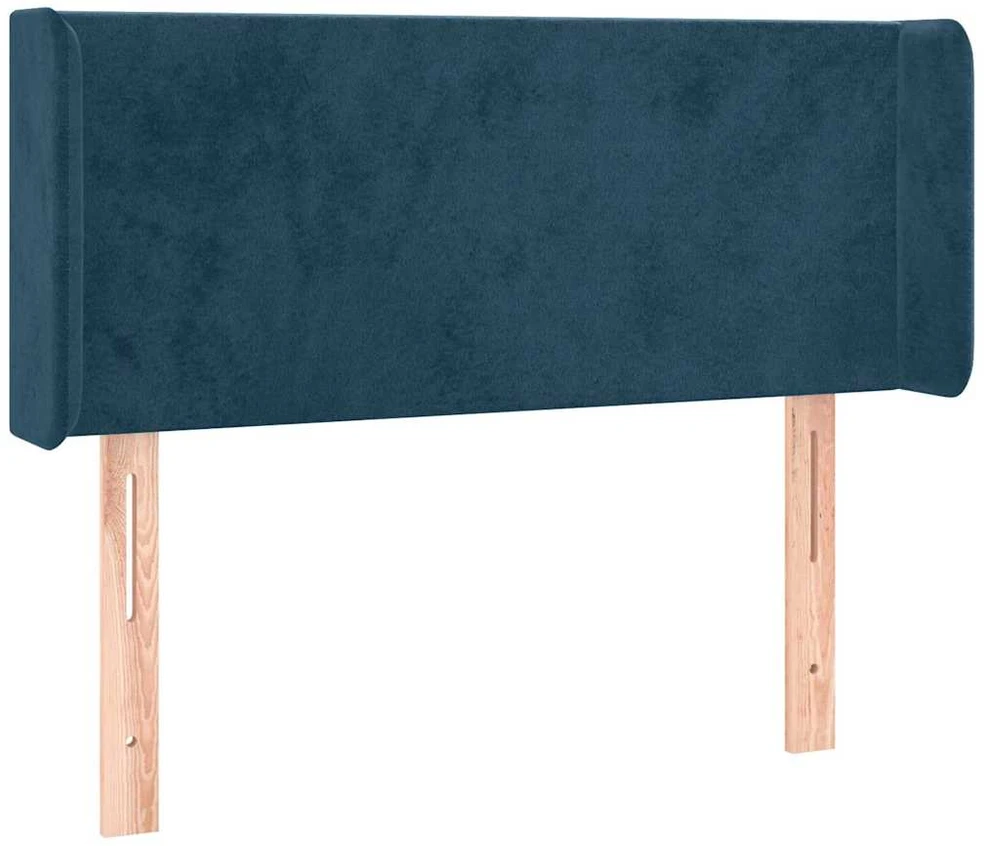 Galvūgalis su LED, tamsiai mėlynas, 93x16x78/88cm, aksomas