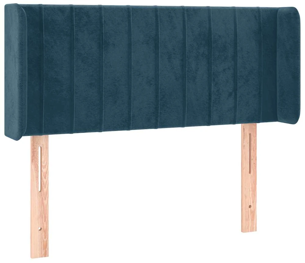 Galvūgalis su LED, tamsiai mėlynas, 93x16x78/88cm, aksomas