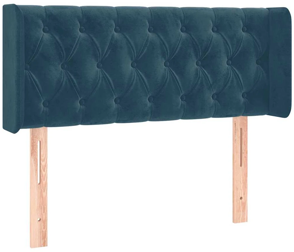Galvūgalis su LED, tamsiai mėlynas, 93x16x78/88cm, aksomas