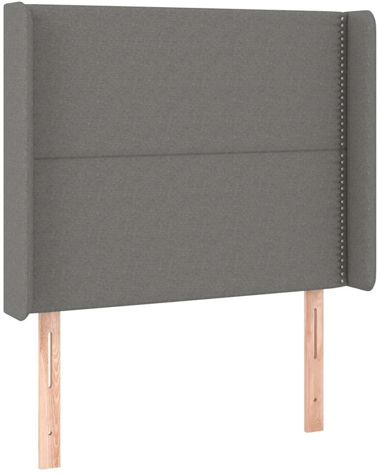 Galvūgalis su LED, tamsiai pilkas, 103x16x118/128cm, audinys