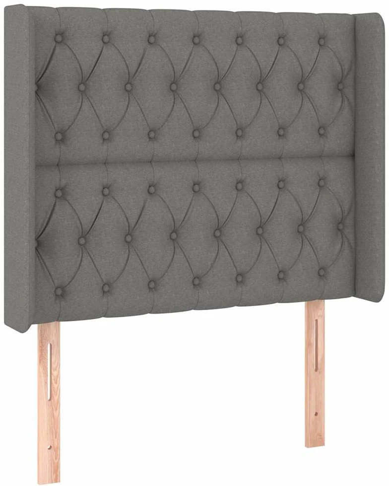 Galvūgalis su LED, tamsiai pilkas, 103x16x118/128cm, audinys