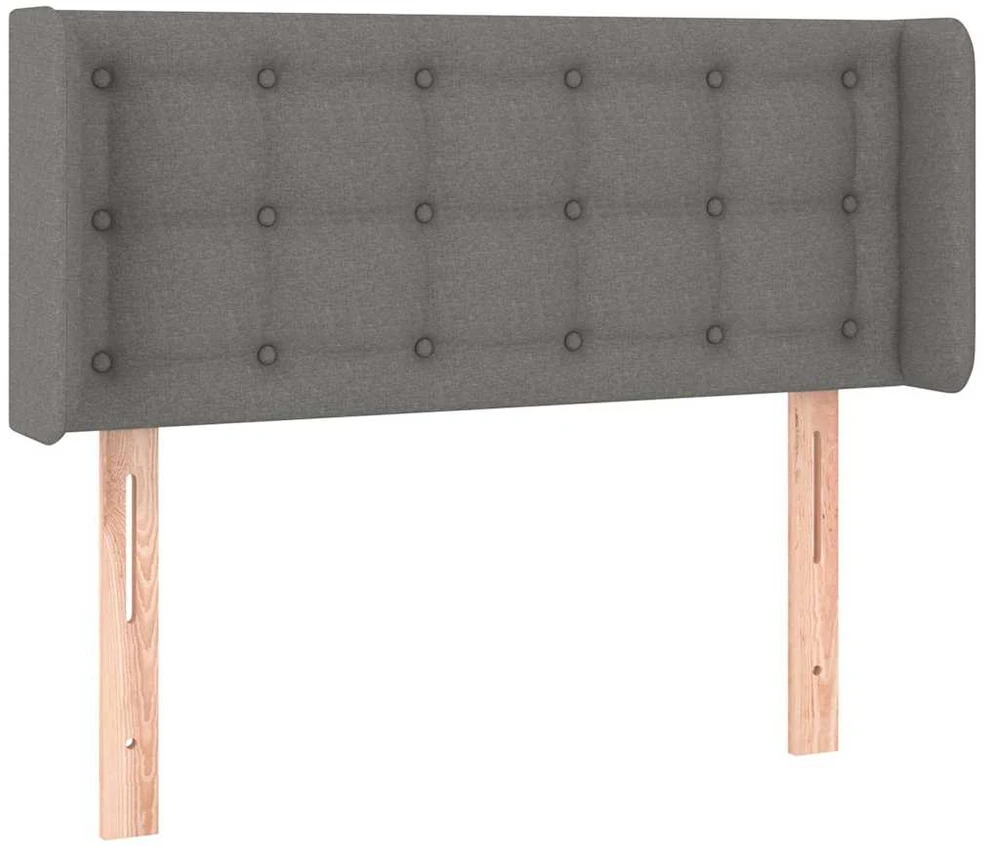 Galvūgalis su LED, tamsiai pilkas, 103x16x78/88cm, audinys