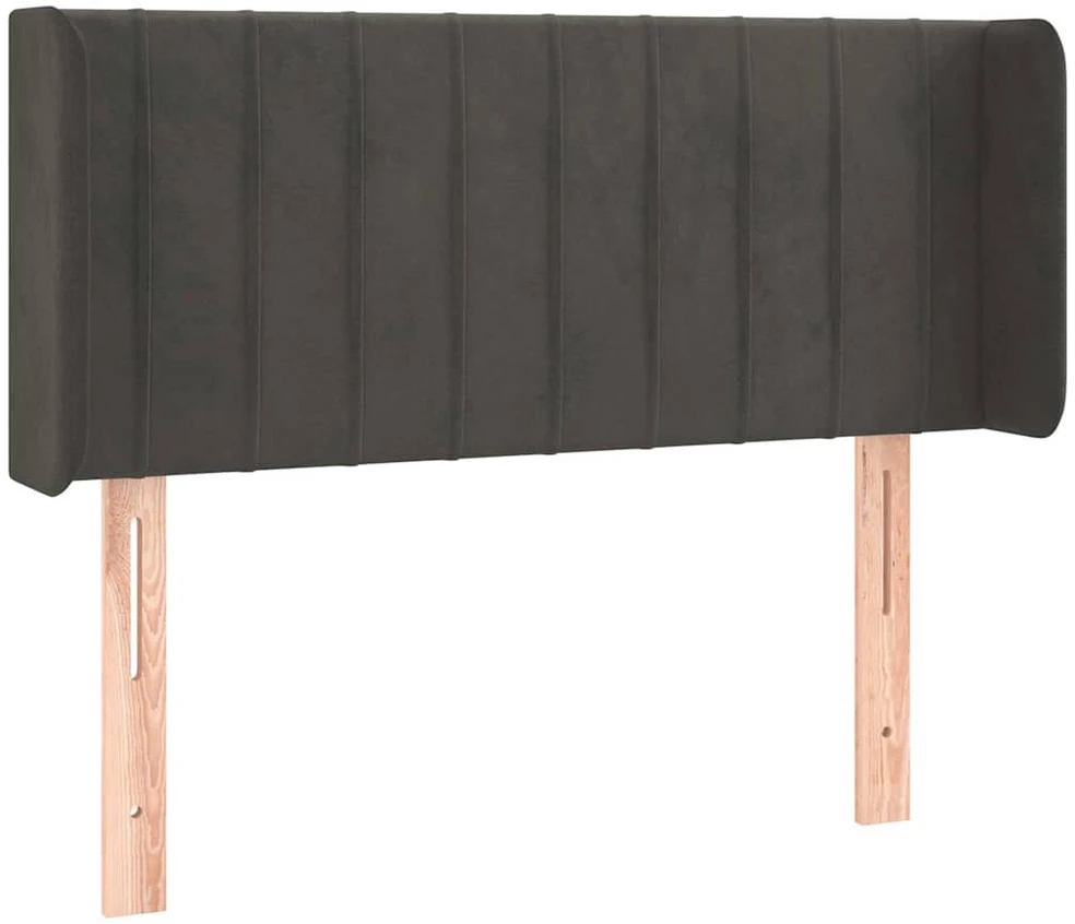Galvūgalis su LED, tamsiai pilkas, 103x16x78/88cm, aksomas