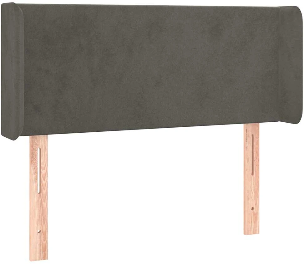 Galvūgalis su LED, tamsiai pilkas, 103x16x78/88cm, aksomas