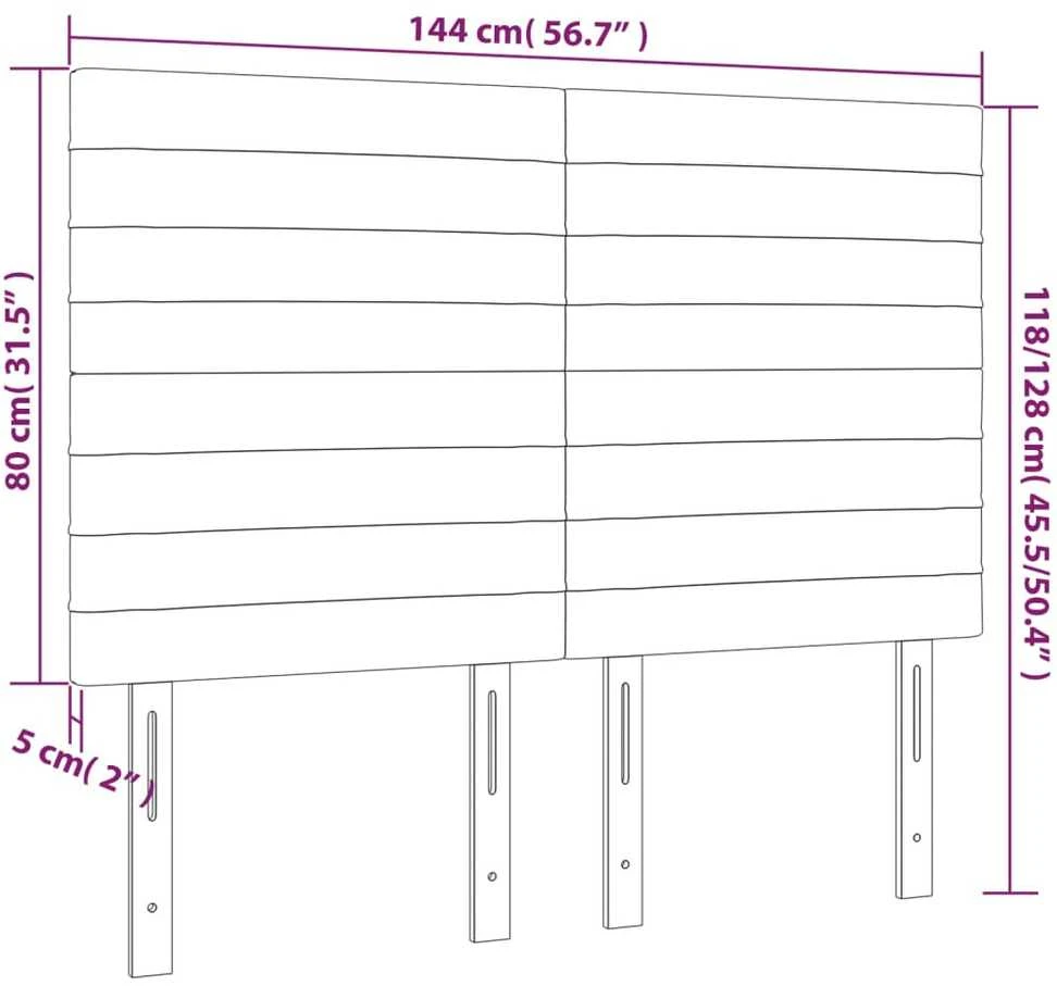 Galvūgalis su LED, tamsiai pilkas, 144x5x118/128cm, audinys