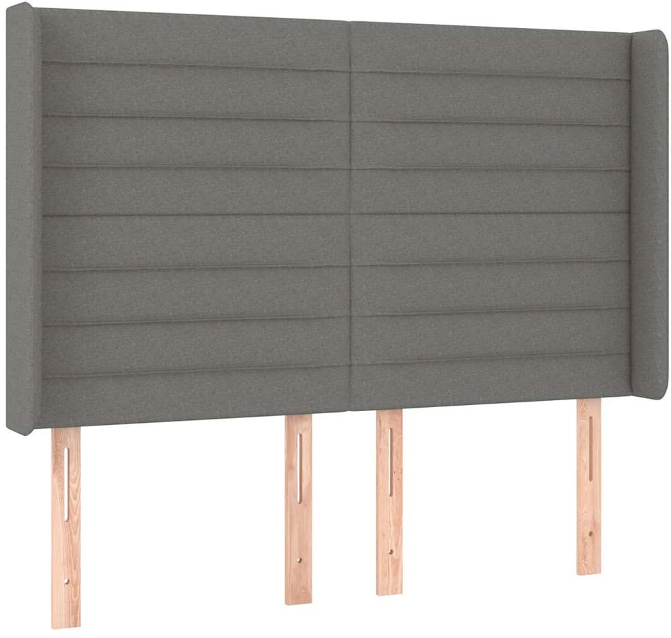 Galvūgalis su LED, tamsiai pilkas, 147x16x118/128cm, audinys