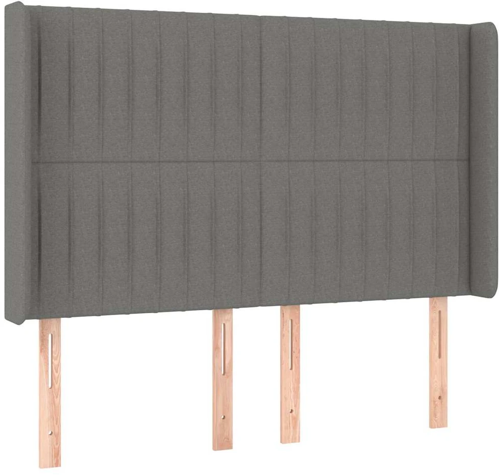 Galvūgalis su LED, tamsiai pilkas, 147x16x118/128cm, audinys