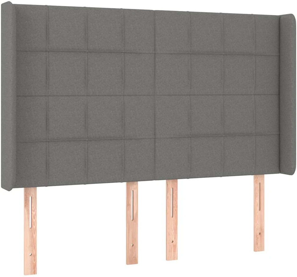 Galvūgalis su LED, tamsiai pilkas, 147x16x118/128cm, audinys