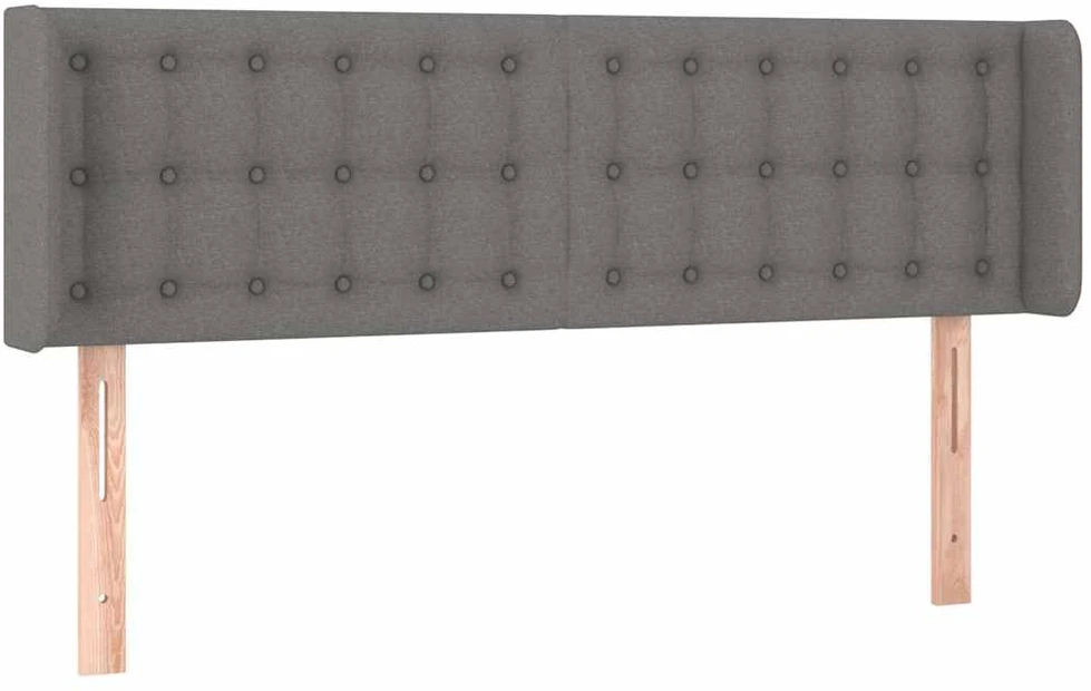 Galvūgalis su LED, tamsiai pilkas, 147x16x78/88cm, audinys
