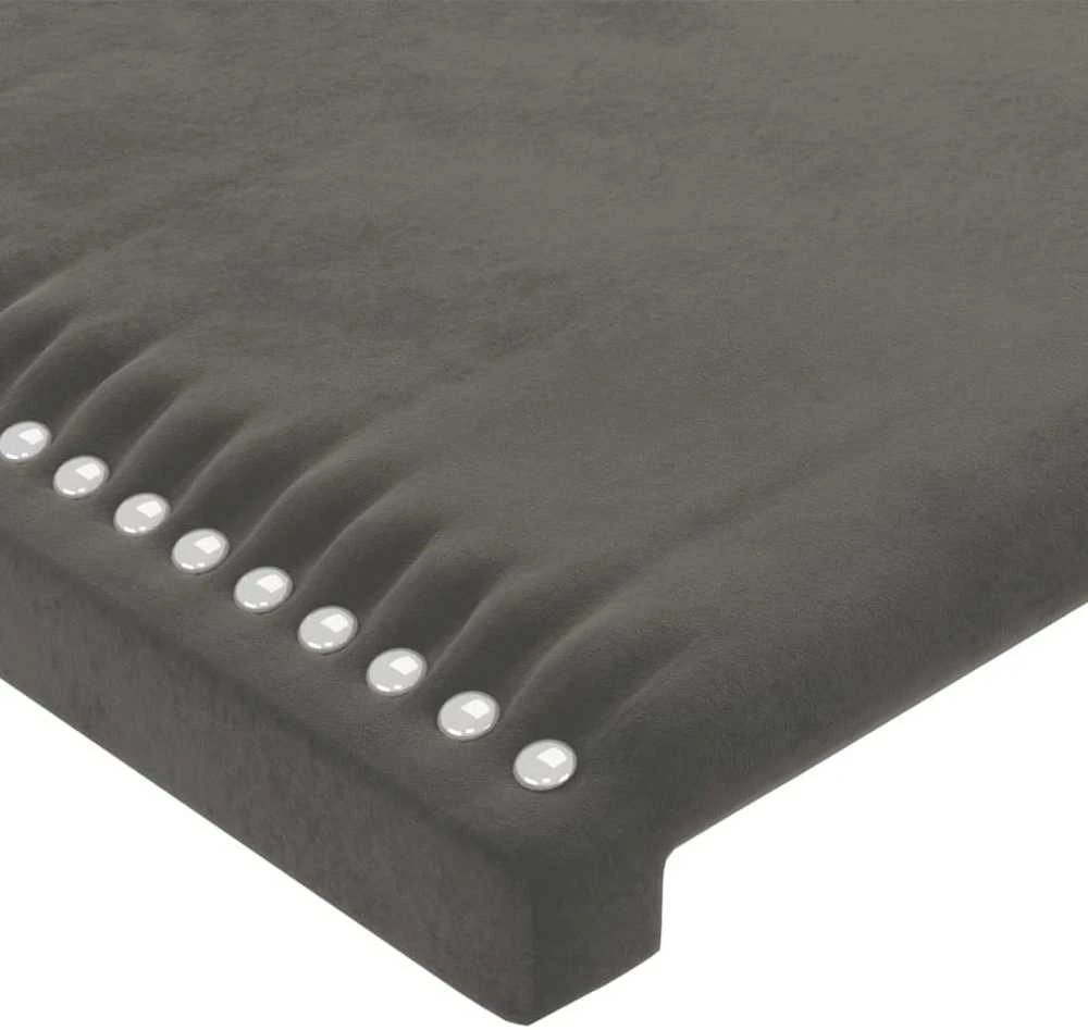 Galvūgalis su LED, tamsiai pilkas, 160x5x78/88cm, aksomas