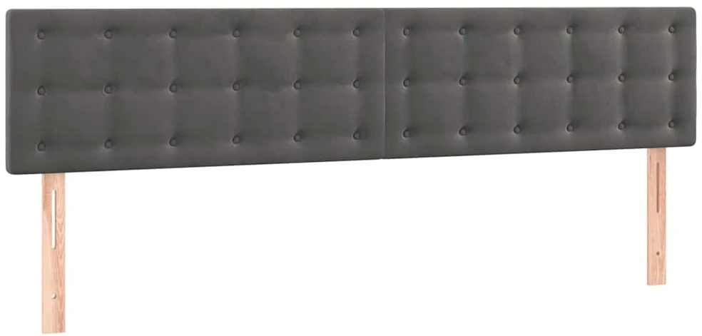 Galvūgalis su LED, tamsiai pilkas, 160x5x78/88cm, aksomas