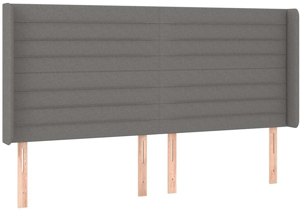 Galvūgalis su LED, tamsiai pilkas, 163x16x118/128cm, audinys