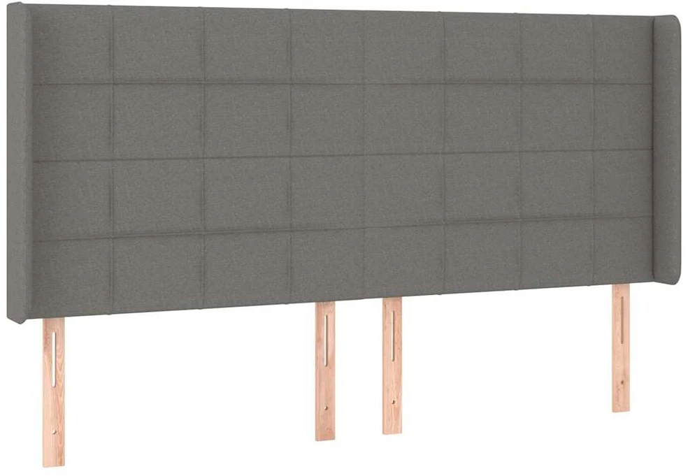 Galvūgalis su LED, tamsiai pilkas, 183x16x118/128cm, audinys