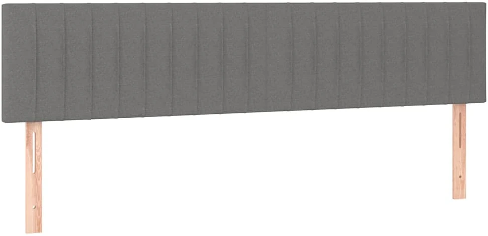 Galvūgalis su LED, tamsiai pilkas, 200x5x78/88cm, audinys