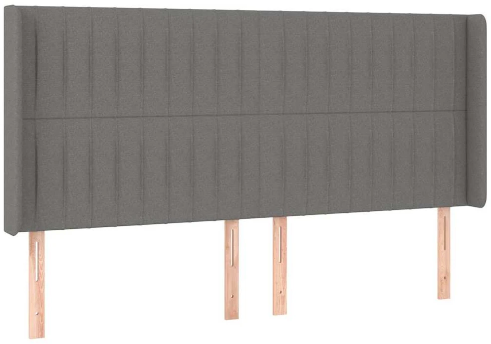Galvūgalis su LED, tamsiai pilkas, 203x16x118/128cm, audinys