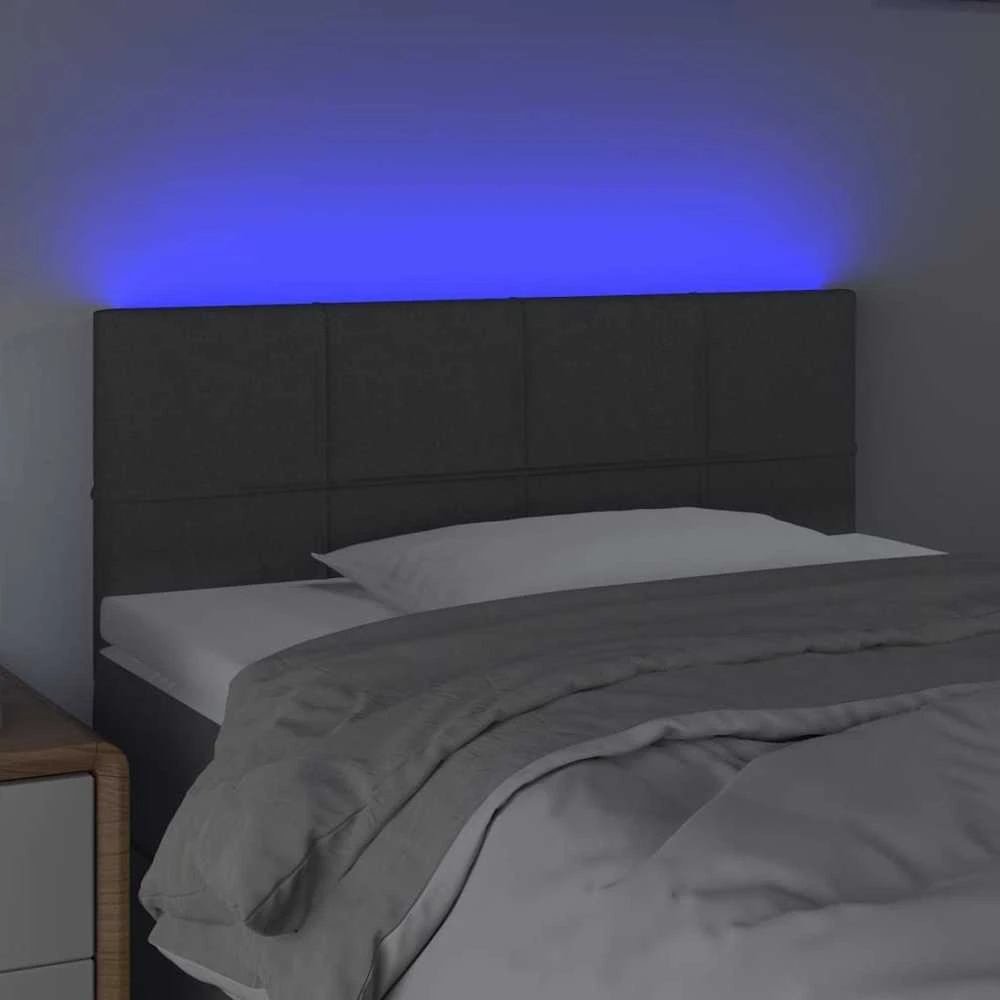 Galvūgalis su LED, tamsiai pilkas, 80x5x78/88cm, audinys