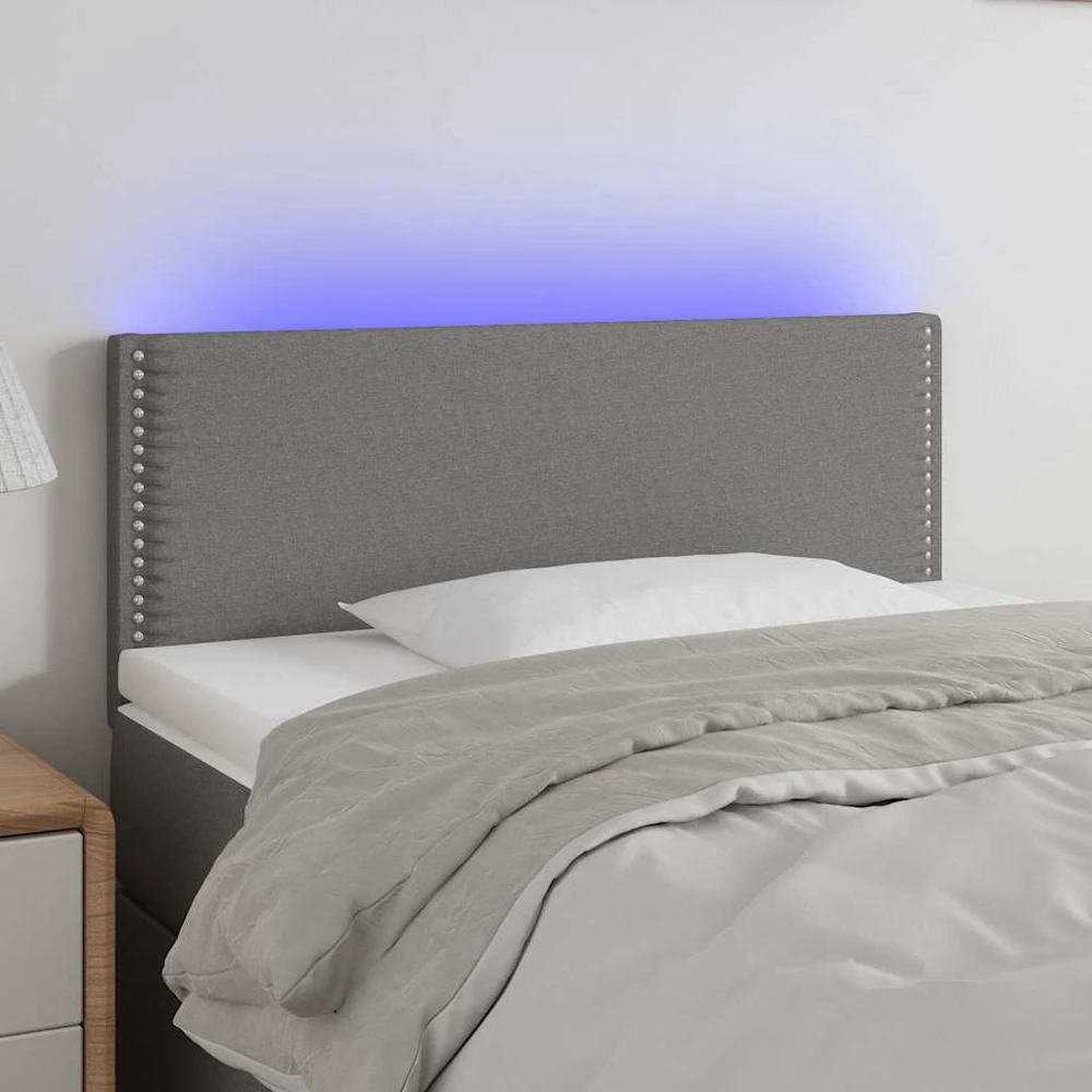 Galvūgalis su LED, tamsiai pilkas, 80x5x78/88cm, audinys