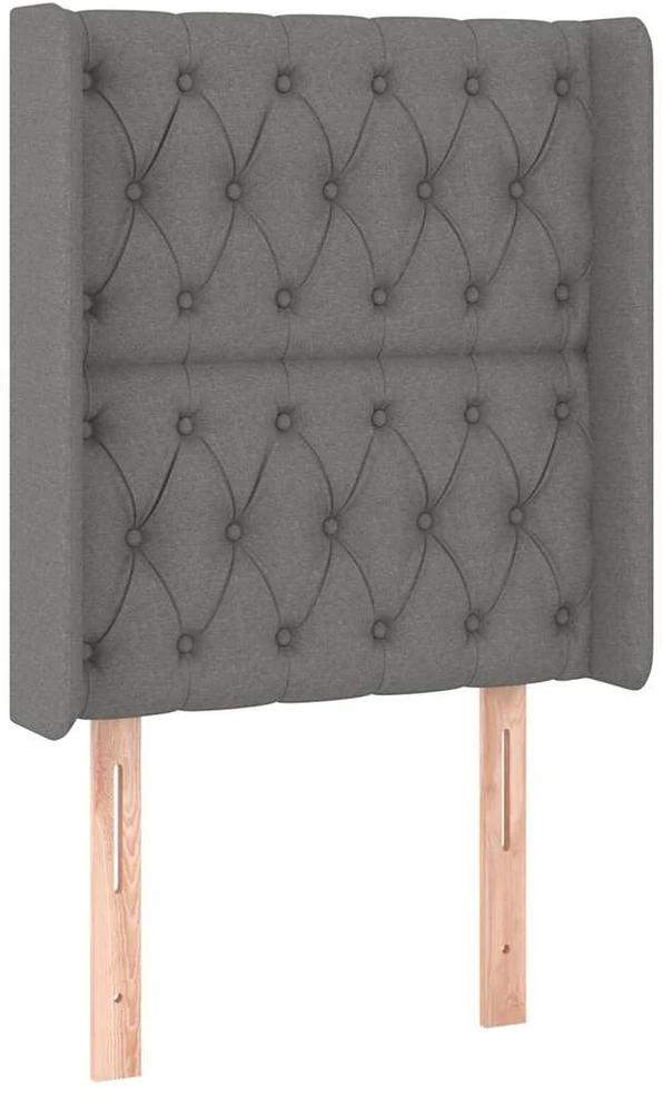 Galvūgalis su LED, tamsiai pilkas, 83x16x118/128cm, audinys