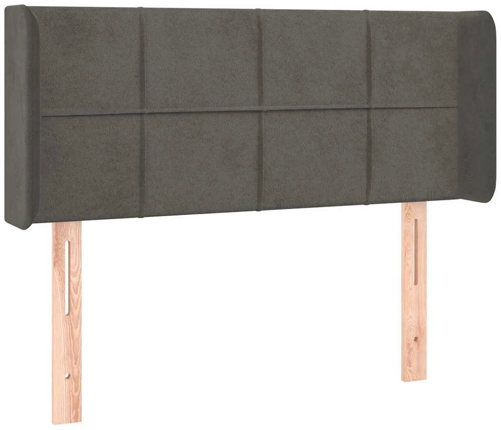 Galvūgalis su LED, tamsiai pilkas, 83x16x78/88cm, aksomas
