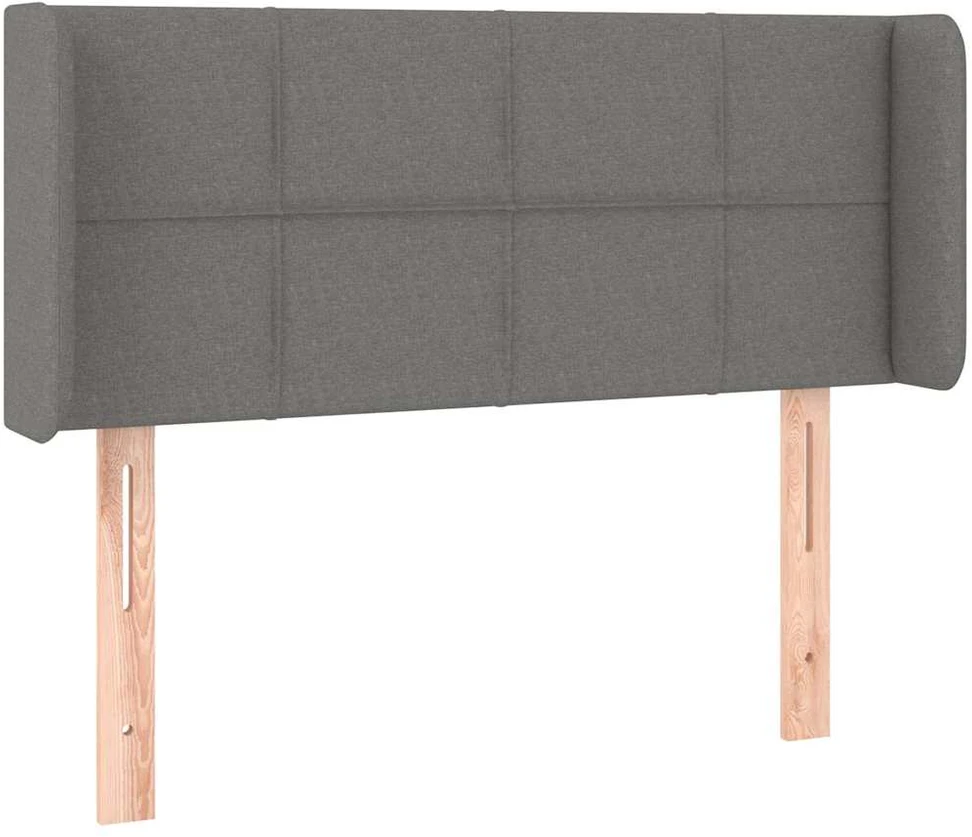 Galvūgalis su LED, tamsiai pilkas, 83x16x78/88cm, audinys