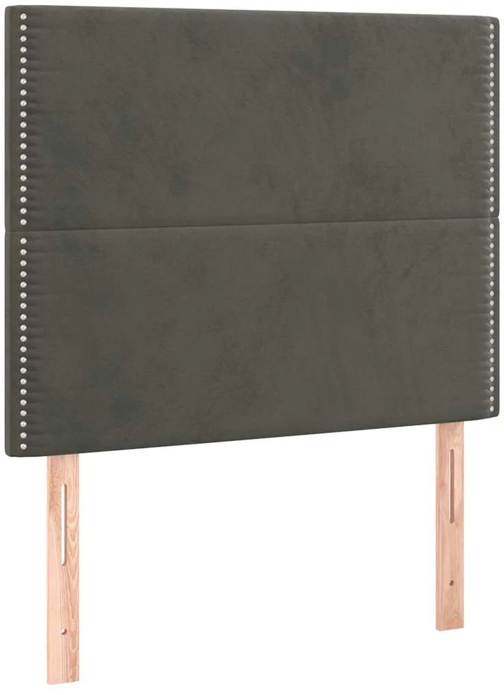 Galvūgalis su LED, tamsiai pilkas, 90x5x118/128cm, aksomas