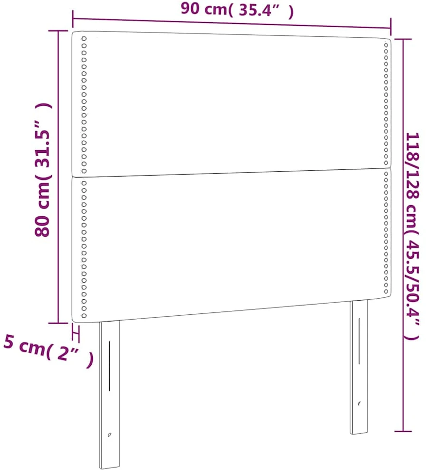 Galvūgalis su LED, tamsiai pilkas, 90x5x118/128cm, aksomas