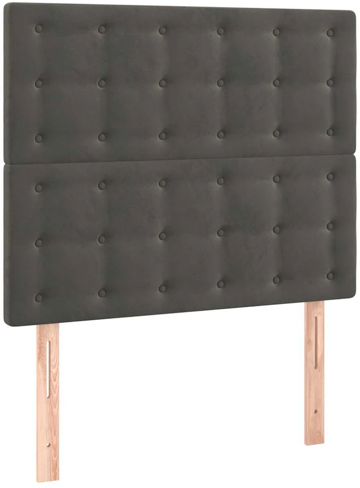 Galvūgalis su LED, tamsiai pilkas, 90x5x118/128cm, aksomas