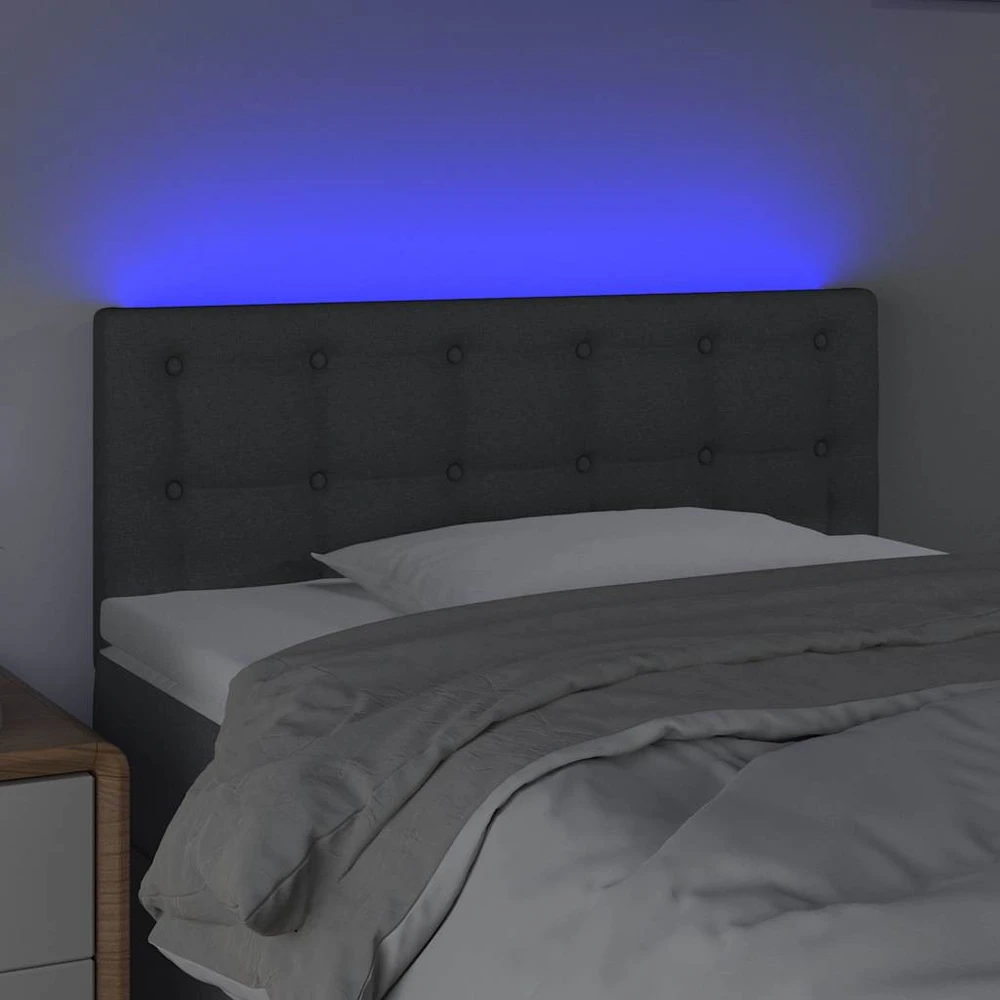 Galvūgalis su LED, tamsiai pilkas, 90x5x78/88cm, audinys